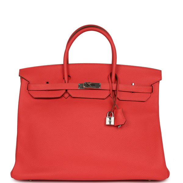 Pre-owned Hermes Birkin 40 Rose Jaipur Togo Palladium Hardware