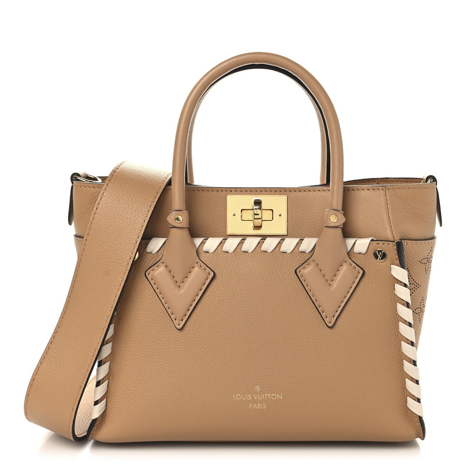 Louis Vuitton Calfskin Mahina Braided On My Side PM Arizona Brown