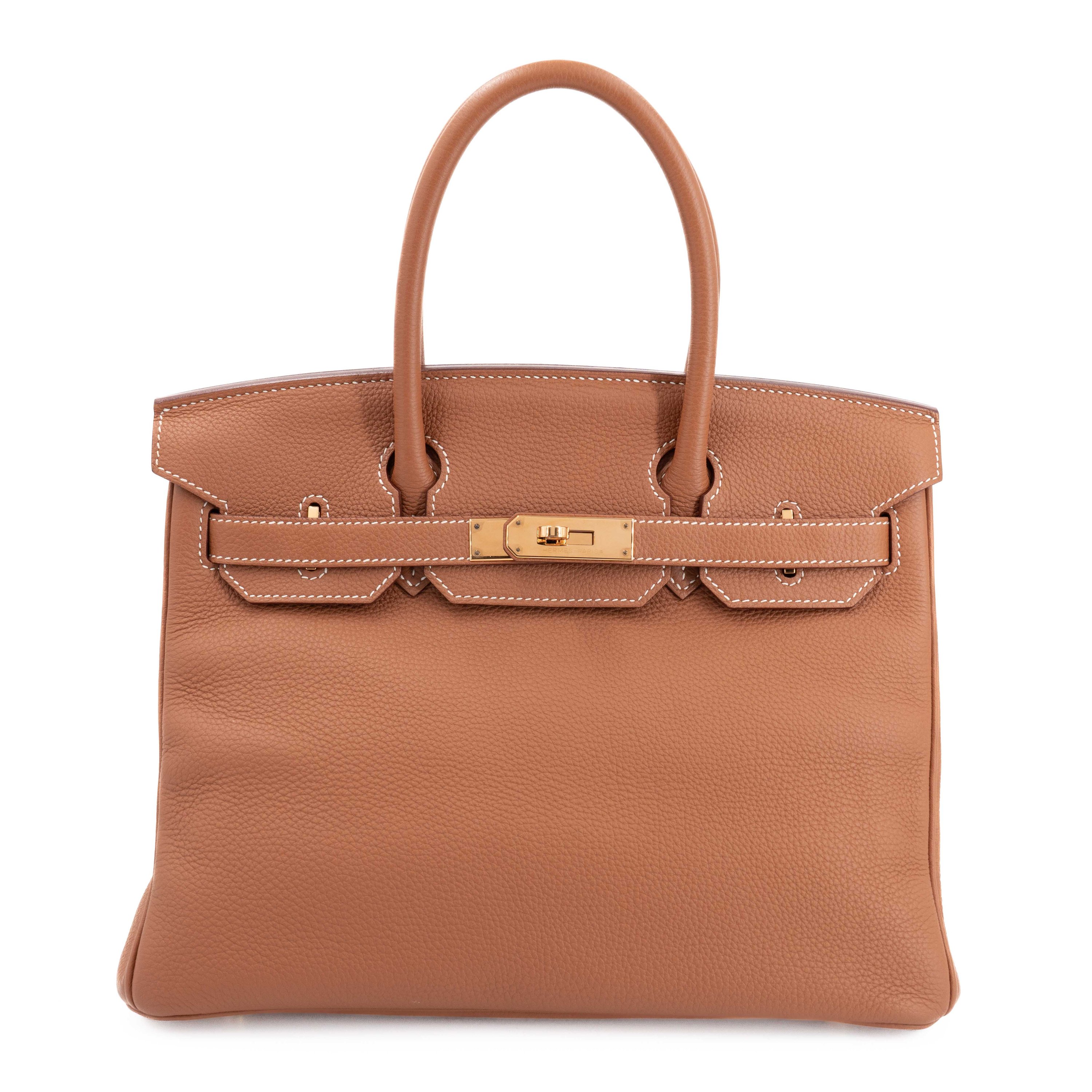 Very Good ( Rank A) HERMÈS Birkin 30 Gold (37) Togo Gold hardware T (2015)