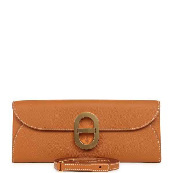 Hermes Hermes Maillon Chaine d' Ancre Wallet to Go Gold Epsom Gold Hardware