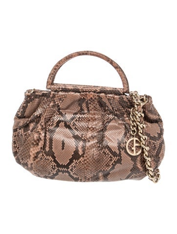 Snakeskin Top Handle Bag