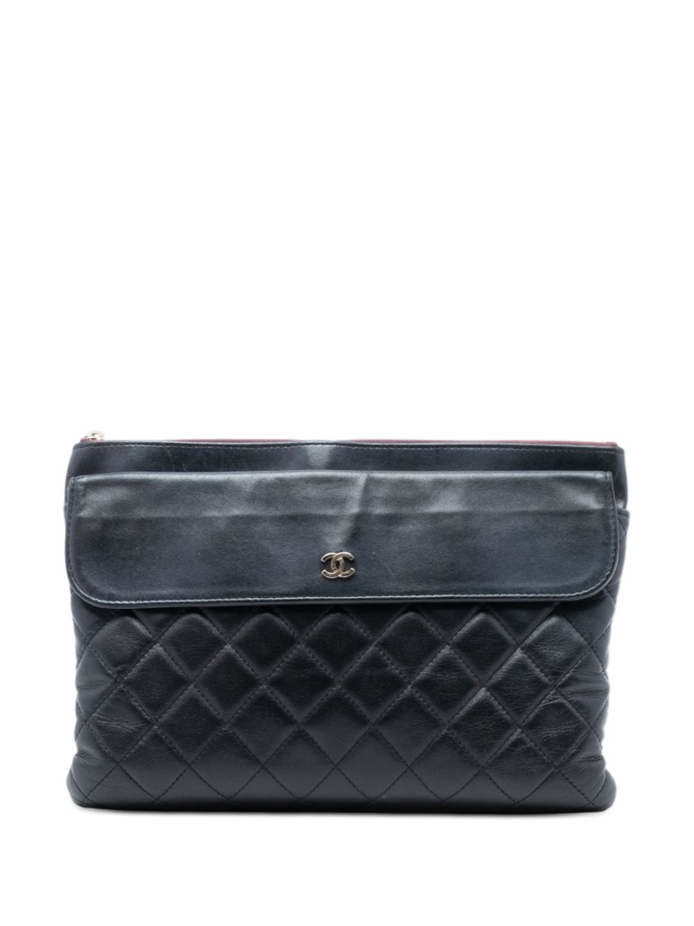 2017-2018 Medium CC Quilted Lambskin Flap Cosmetic Case clutch bag