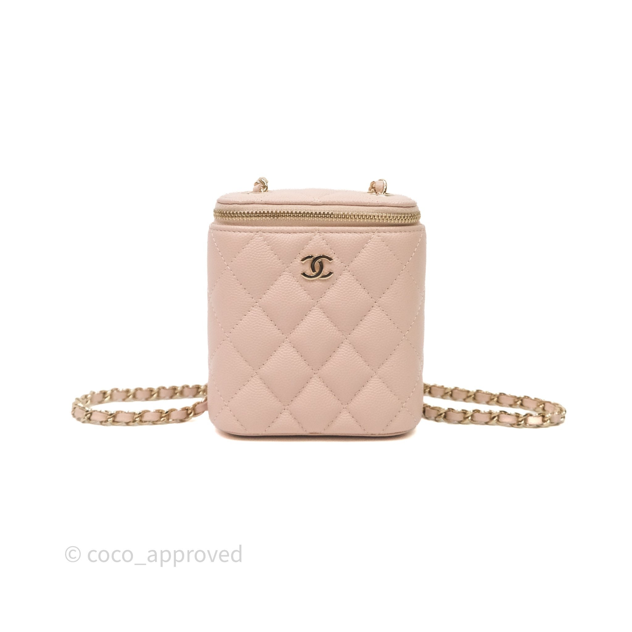 Chanel Classic Mini Vanity With Chain Pink Caviar Gold Hardware