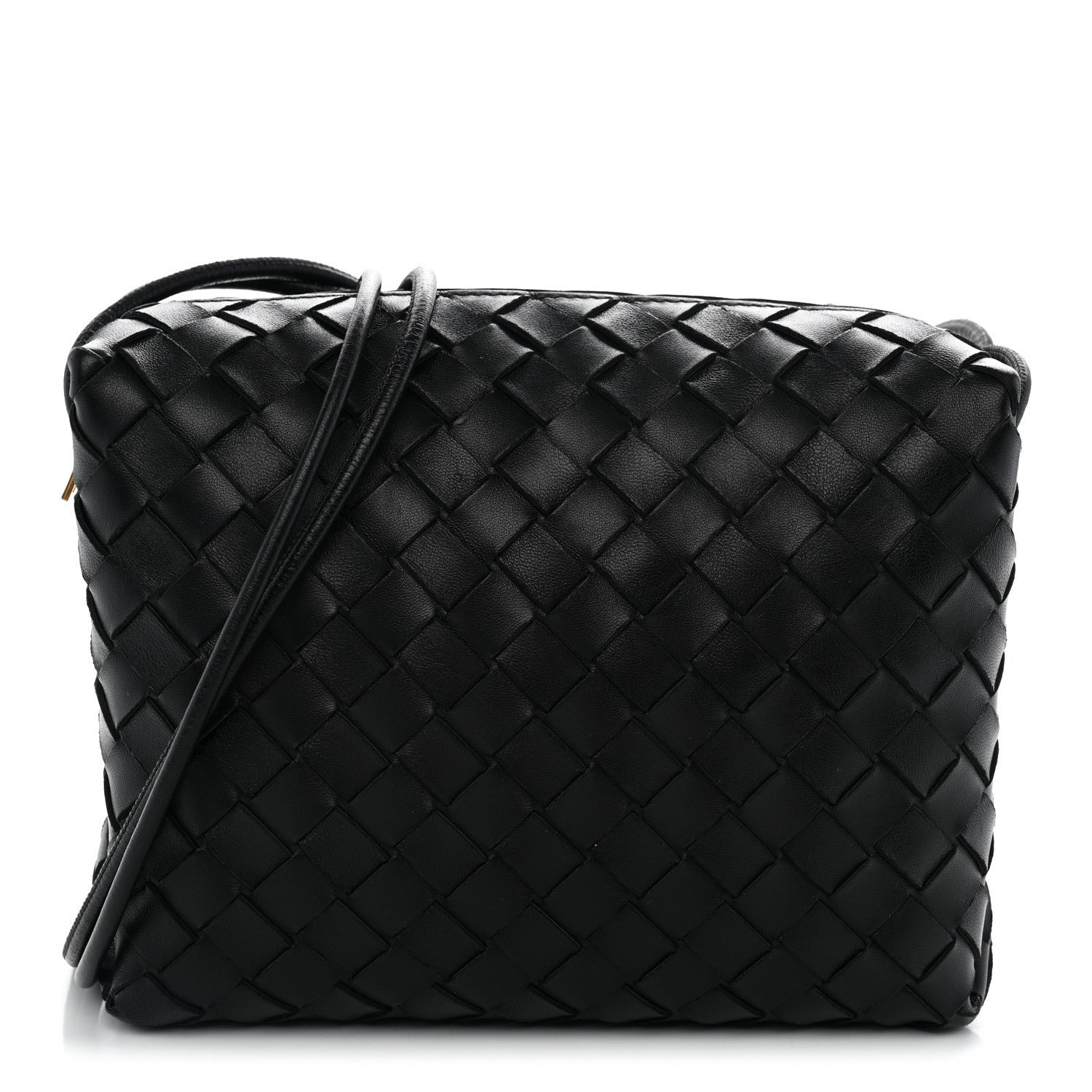 Bottega Veneta Nappa Intrecciato Small Loop Camera Bag Black