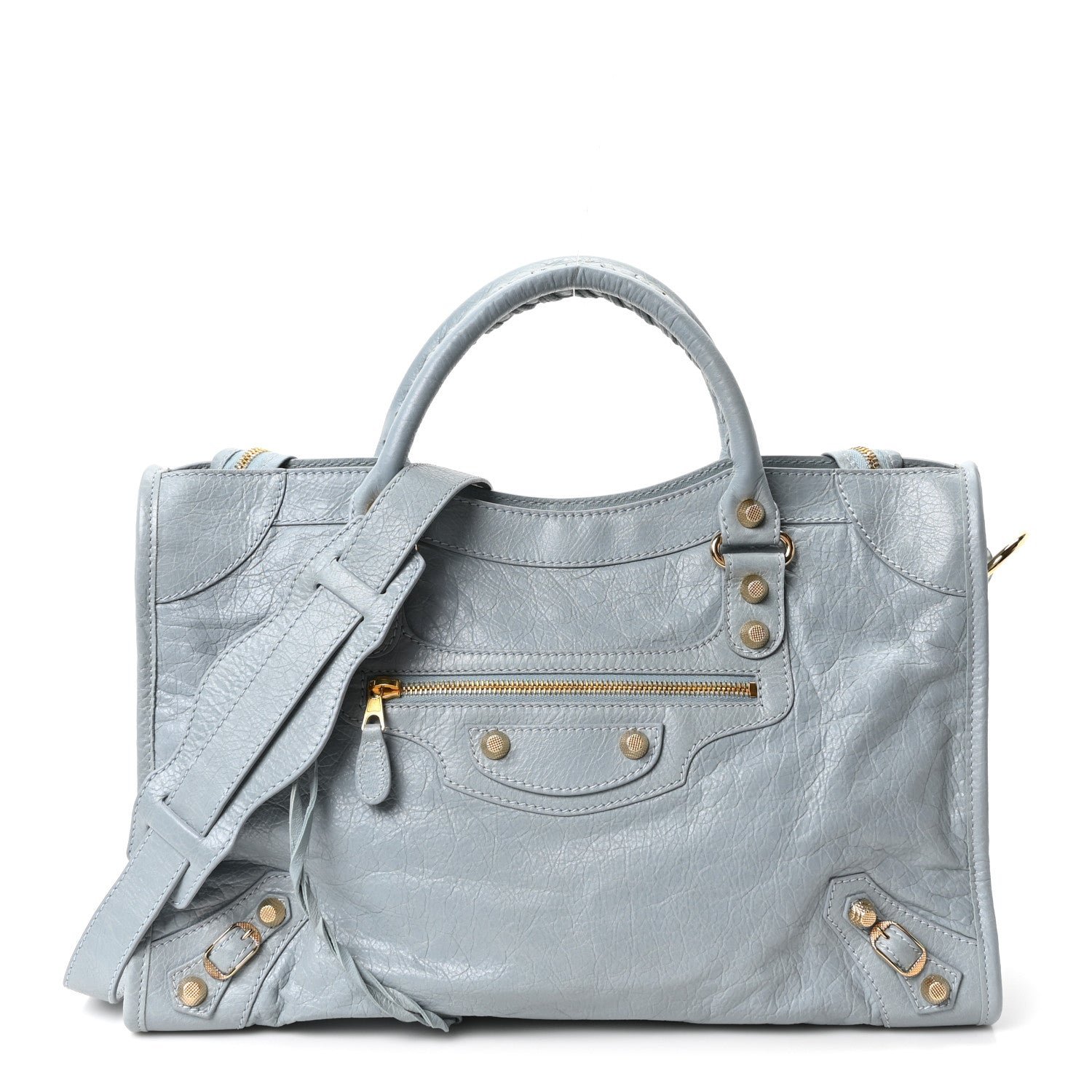 Balenciaga Agneau Giant 12 Gold Hardware City Bleu Opaline