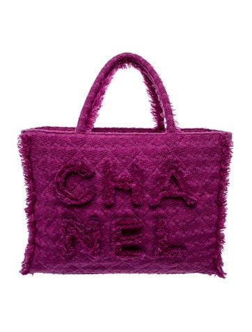 Tweed Giant Logo Shopping Tote