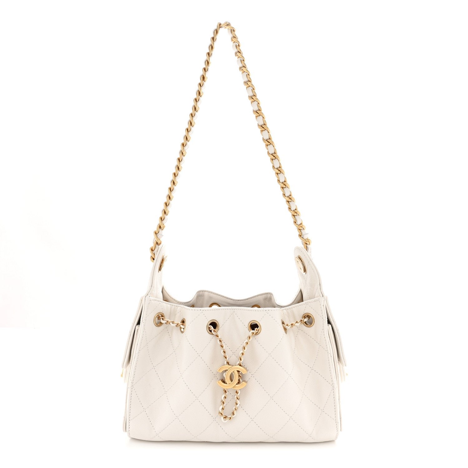 Chanel Caviar Quilted Mini Chanel 25 Handbag White