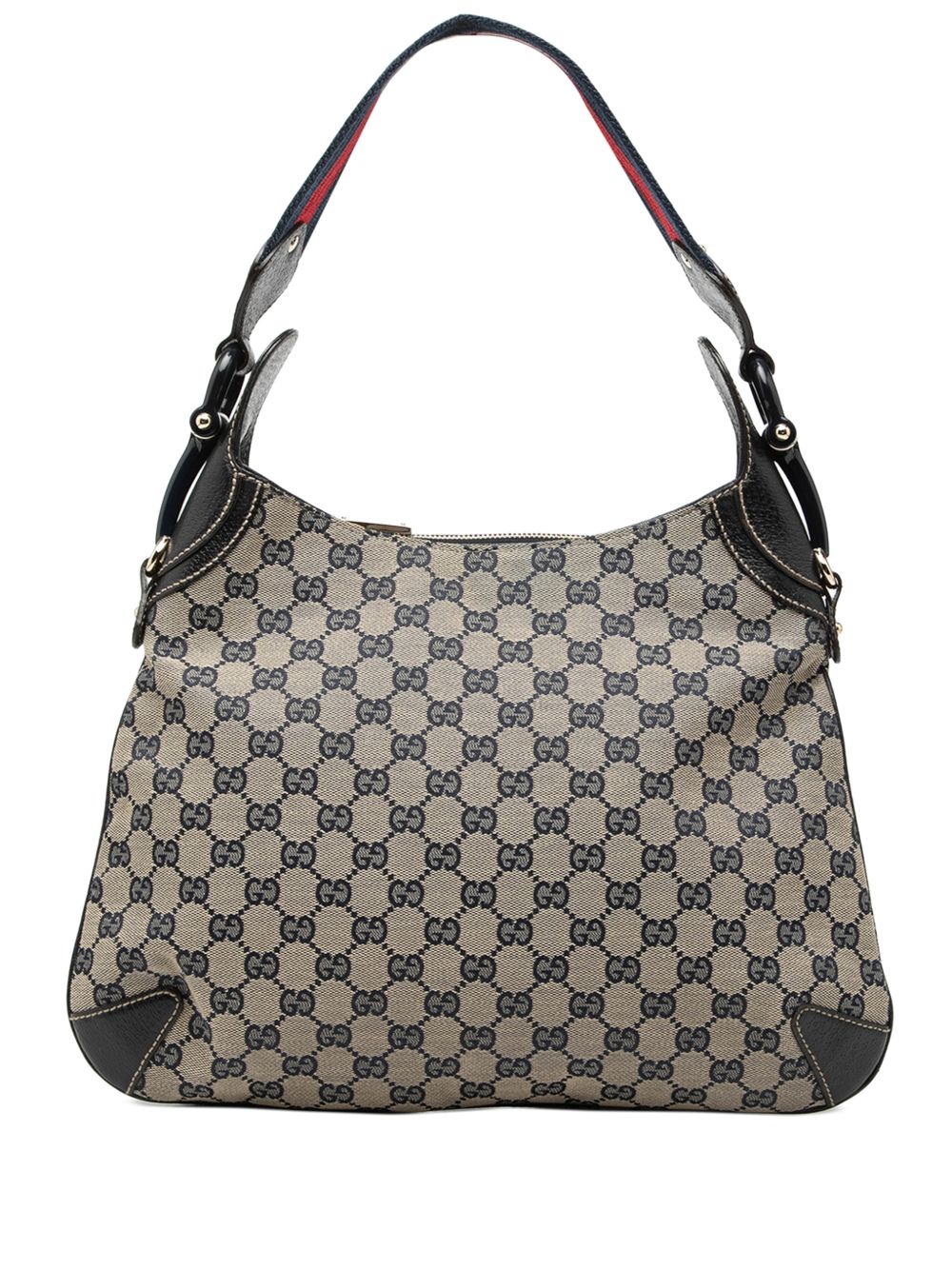 Gucci 2000-2015 GG Canvas Web Horsebit Creole hobo bag