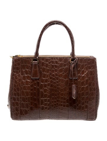 Embossed Leather Galleria Double Zip Large