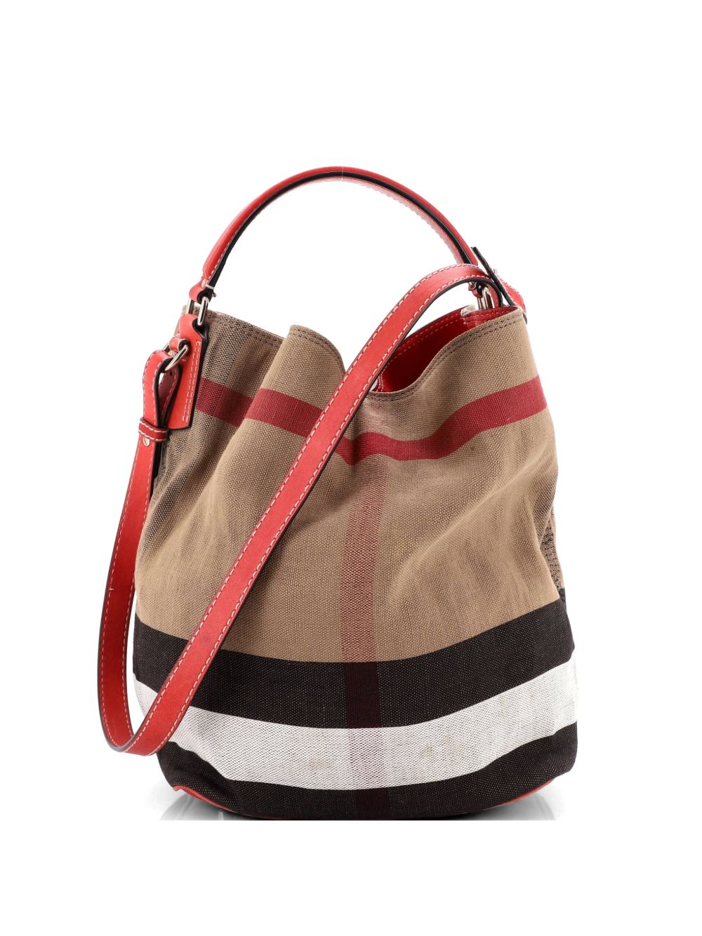 Ashby Bag House Check Canvas Medium bucket bag
