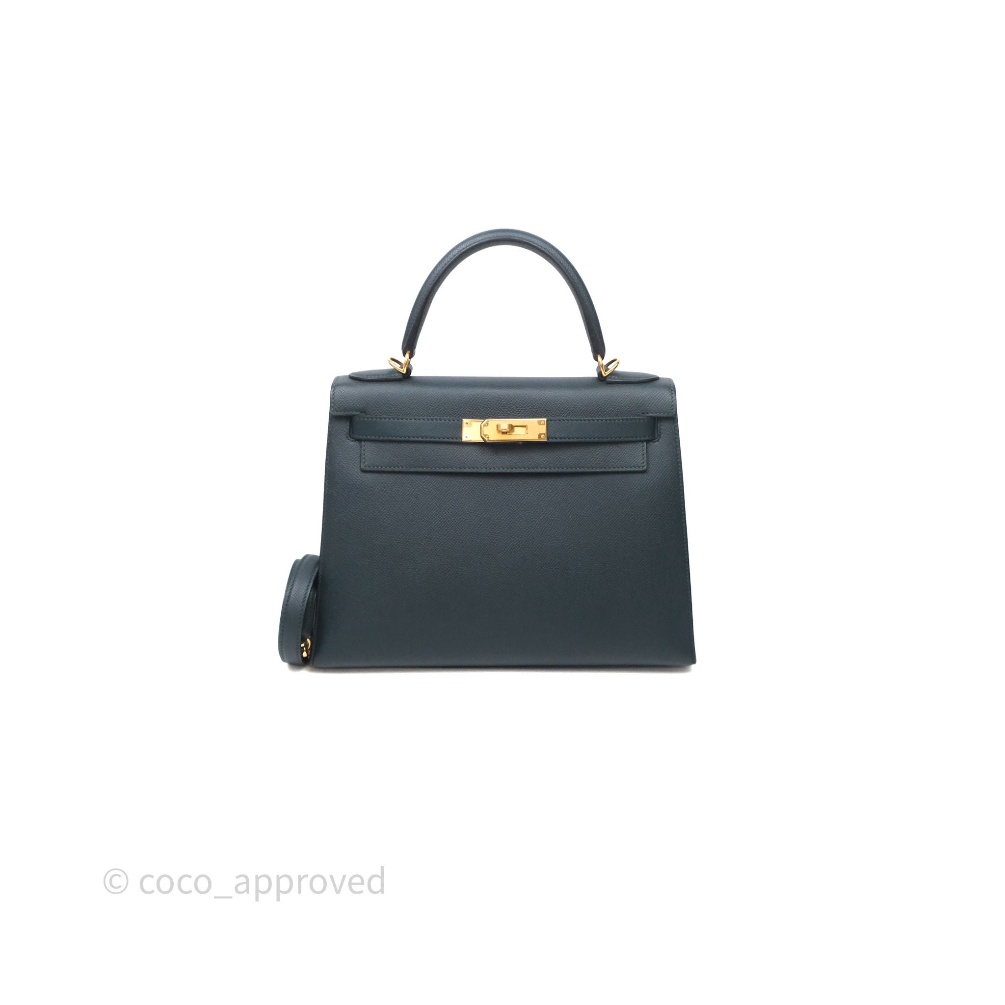 Hermès Kelly 28 6O Vert Cyprès Epsom Gold Hardware