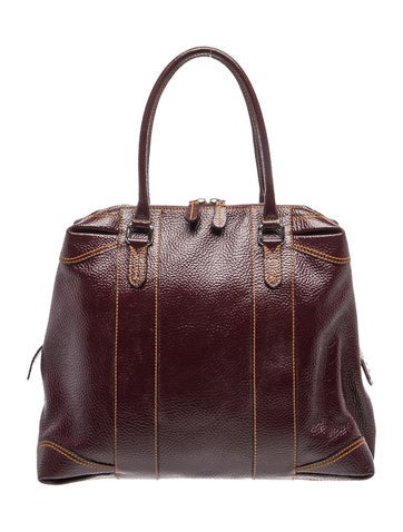 Patent Leather Burgundy Textured Patent Leather "B Mix" Satchel