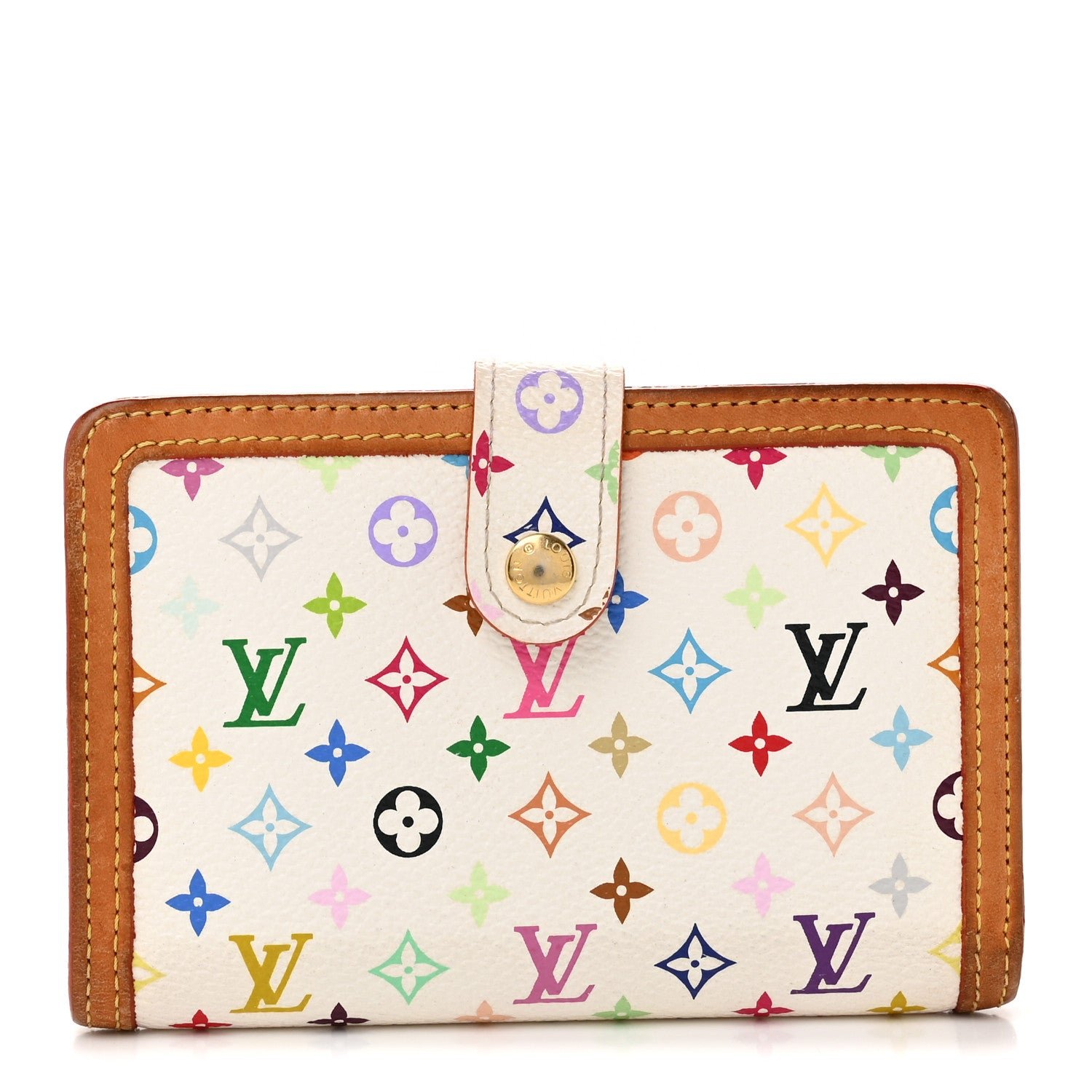 Louis Vuitton Monogram Multicolor French Purse Wallet White