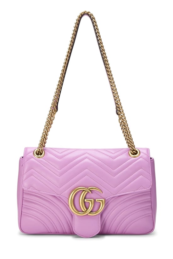 Pink Leather GG Marmont Shoulder Bag
