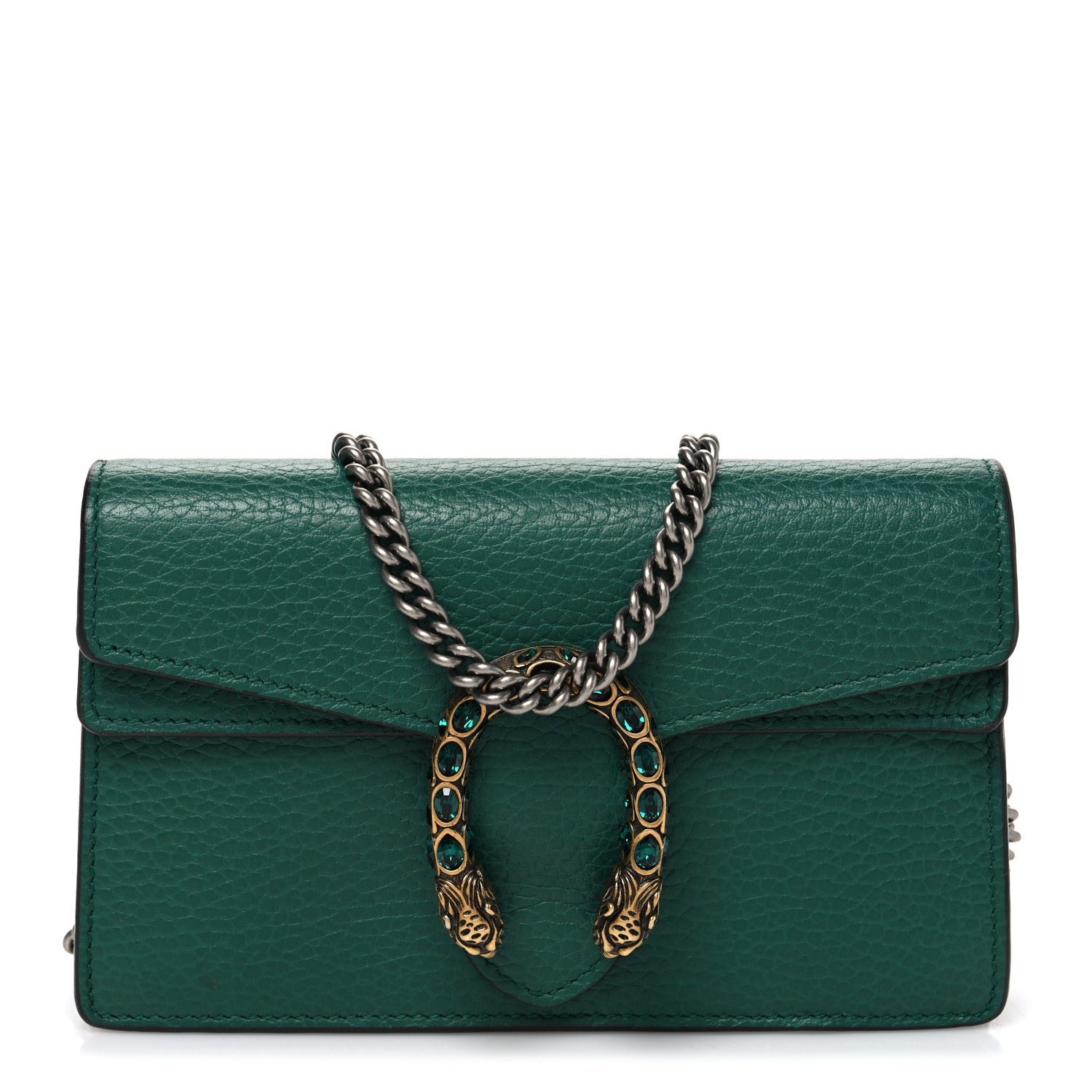 Gucci Calfskin Super Mini Dionysus Shoulder Bag Emerald