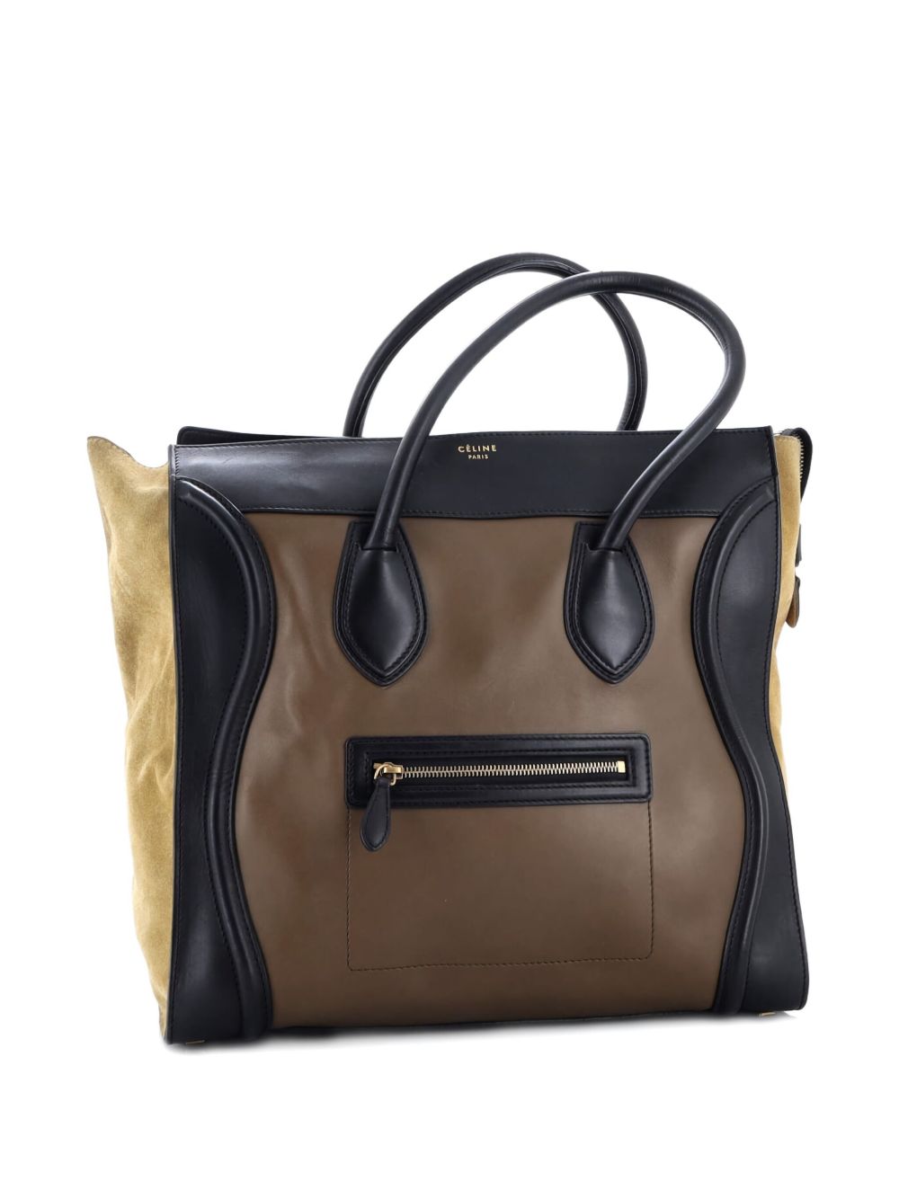 Tricolor Luggage Bag Leather Medium tote bag