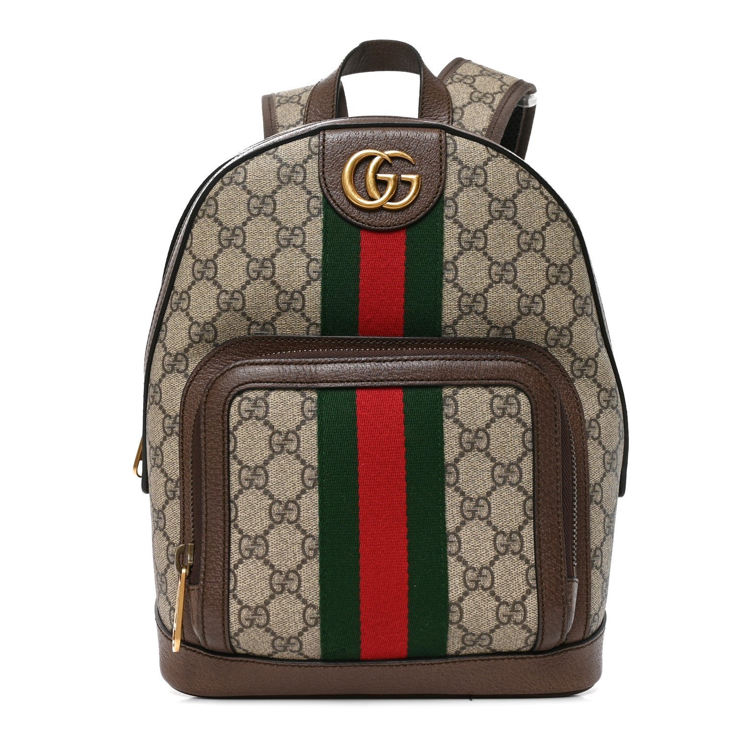 Gucci GG Supreme Monogram Calfskin Web Small Ophidia Day Backpack Beige Ebony New Acero