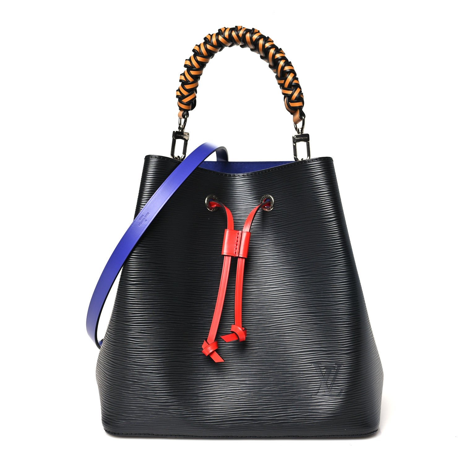 Epi Braided Neonoe MM Black Indigo