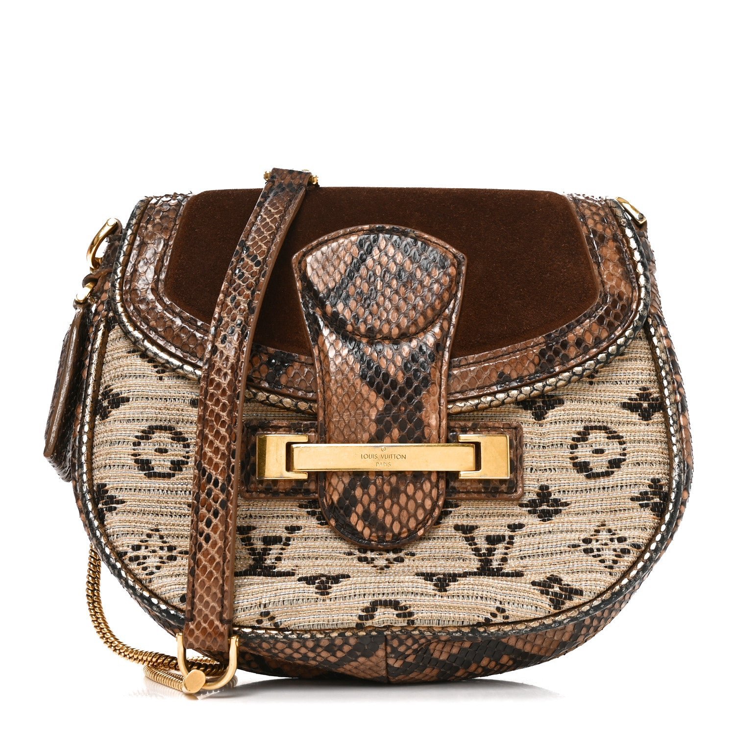 Louis Vuitton Snakeskin Suede Monogram Empire Ponant Marron