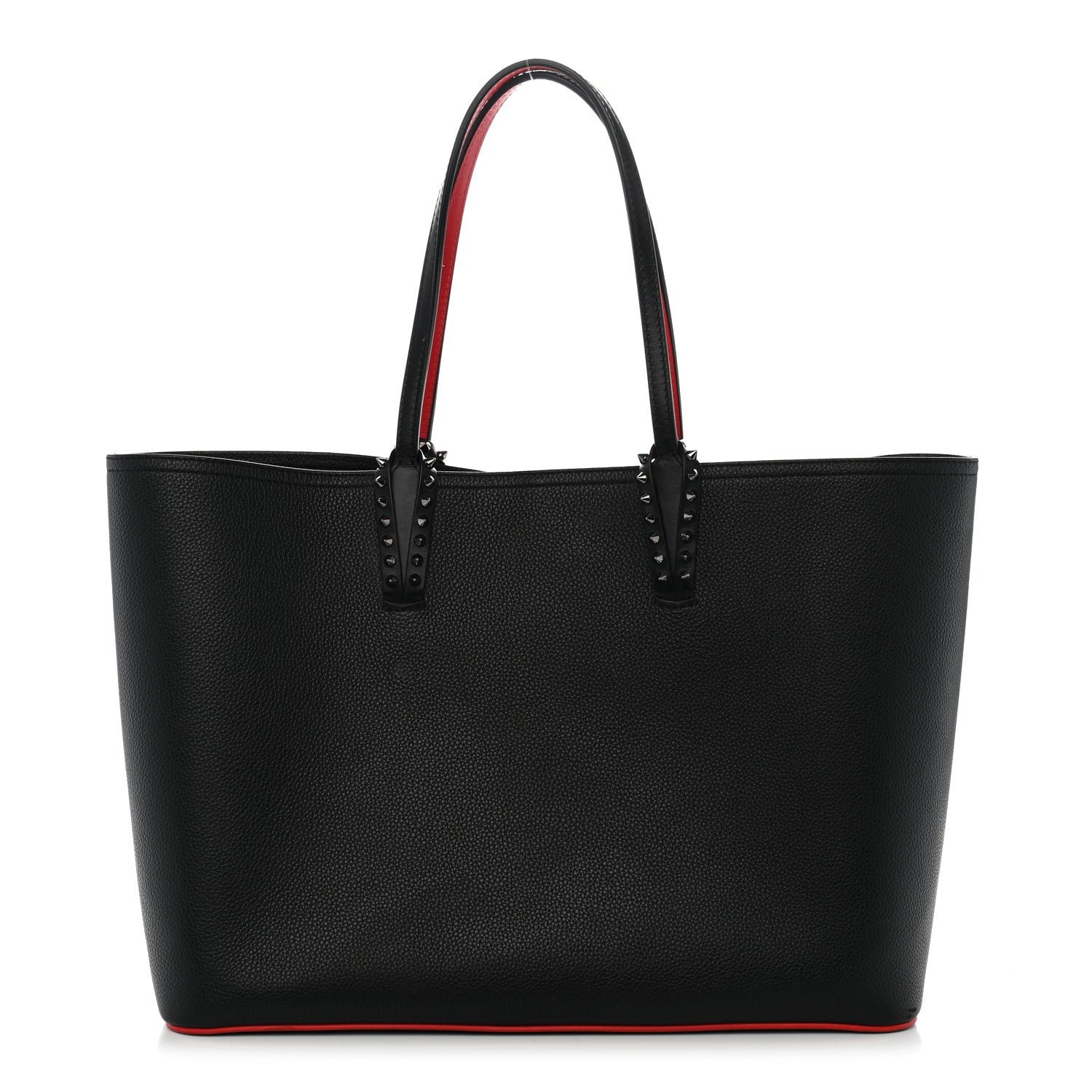 Christian Louboutin Calfskin Spikes East West Cabata Tote Black