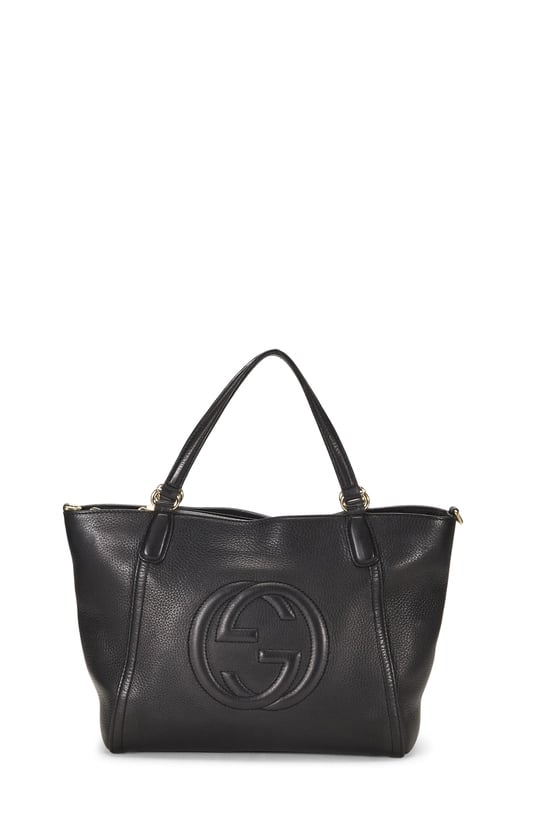 Black Grained Leather Soho Top Handle Bag