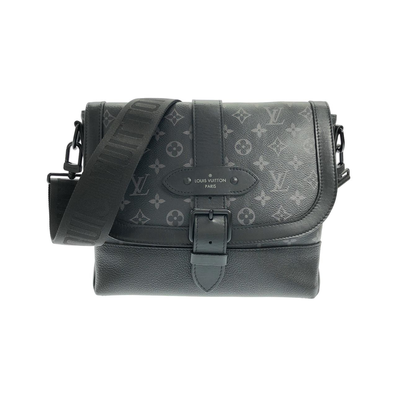 Louis Vuitton Monogram Eclipse Saumur Messenger Shoulder Bag M4591...