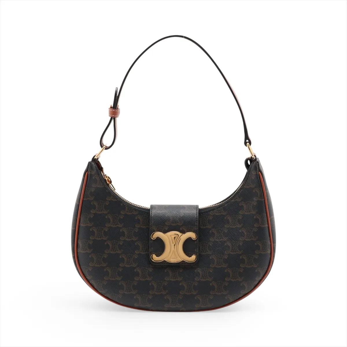 Celine Triomphe Medium Ava PVC & leather Shoulder bag Brown