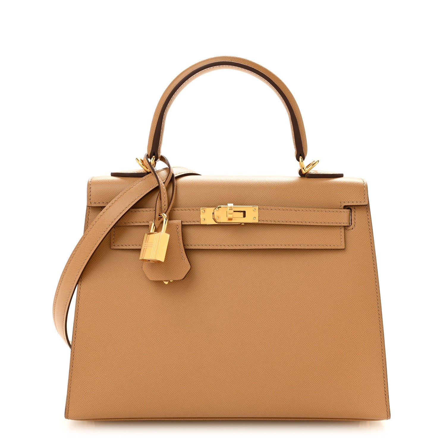 Hermes Madame Calfskin Verso Kelly Sellier 25 Biscuit White
