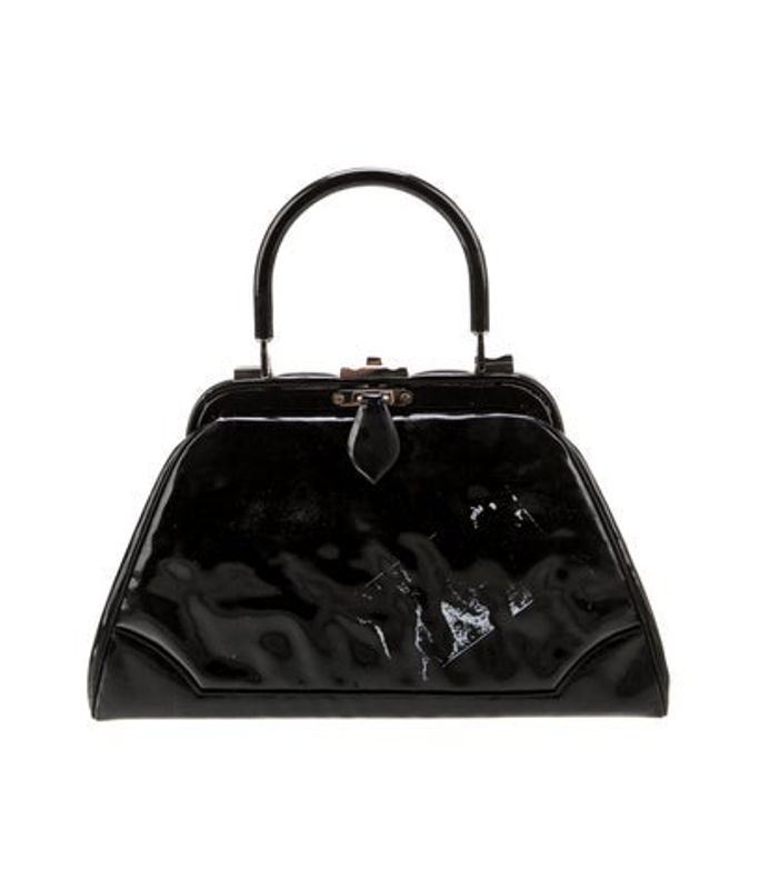Judith Leiber Leiber Patent Leather Top Handle Bag