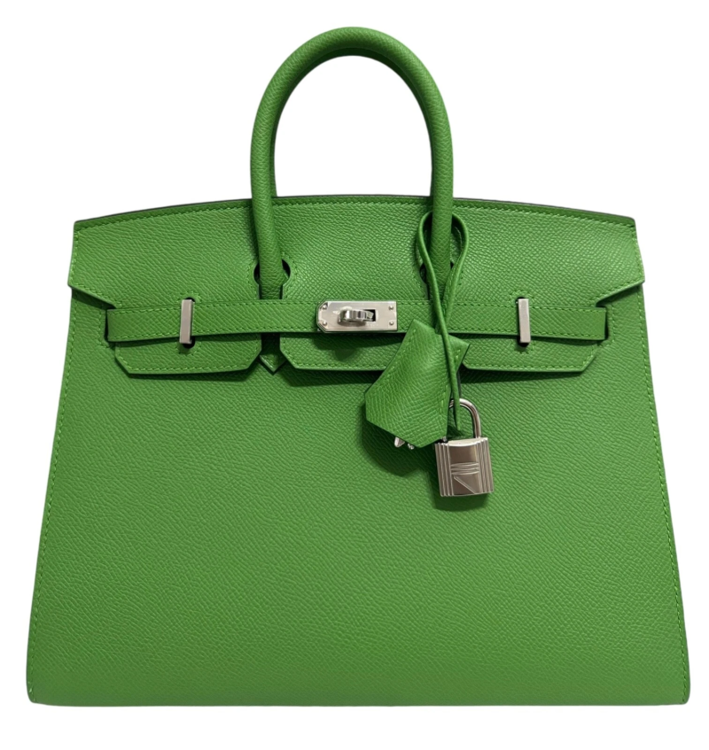 Hermes Vert Yucca Epsom Sellier Birkin 25 Palladium Hardware, 2023