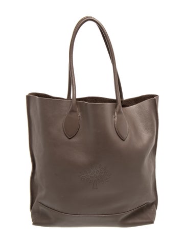 Leather Nappa Perforated Blossom Tote Taupe Large