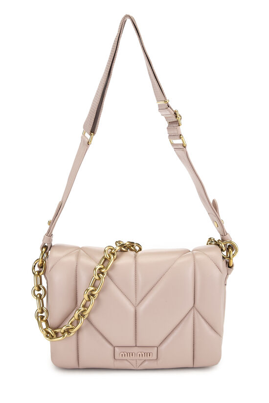 Miu Miu Pink Quilted Nappa Shoulder Bag