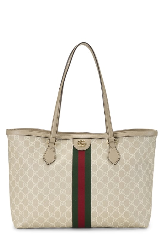 Beige GG Supreme Canvas Ophidia Tote Medium