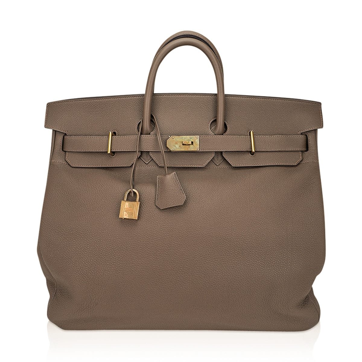 Hermes Hermes HAC Birkin 50 Bag Etoupe Togo Leather with Brass Hardware