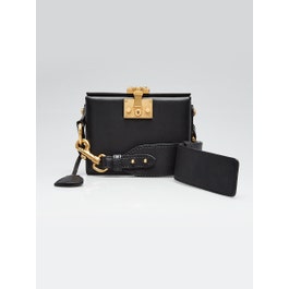 Christian Dior Black Leather Dioraddict Lockbox Shoulder Bag