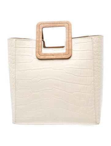 Staud Embossed Leather Top Handle Bag