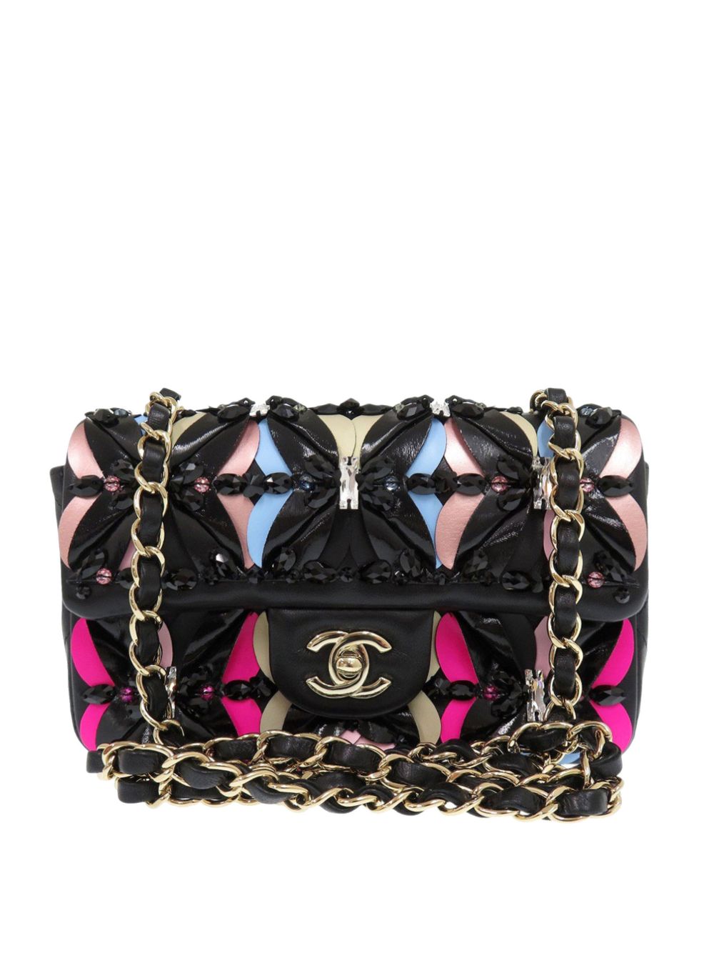 2021-2026 Mini Rectangular Classic Lambskin Crystal Single Flap crossbody bag