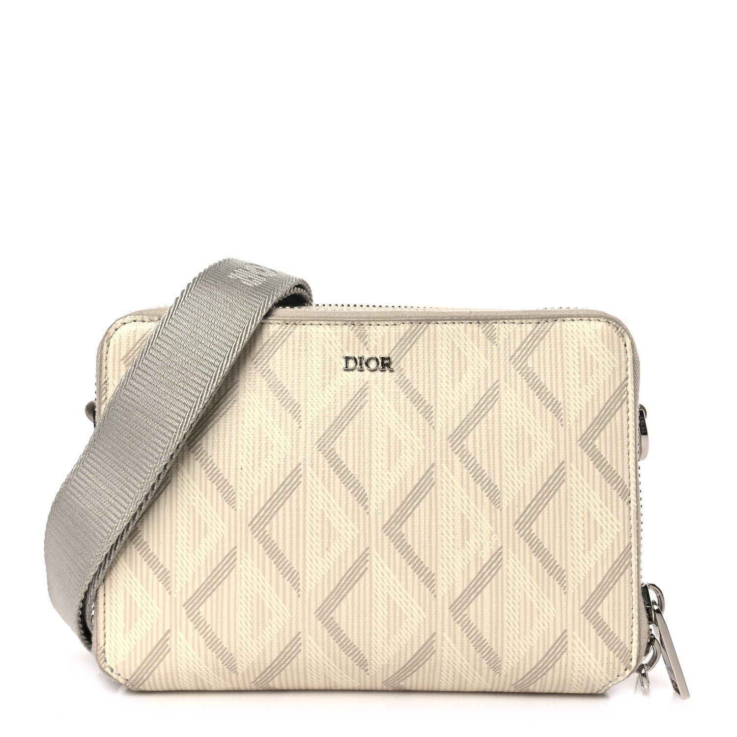 Dior Coated Canvas CD Diamond Messenger Pouch Natural