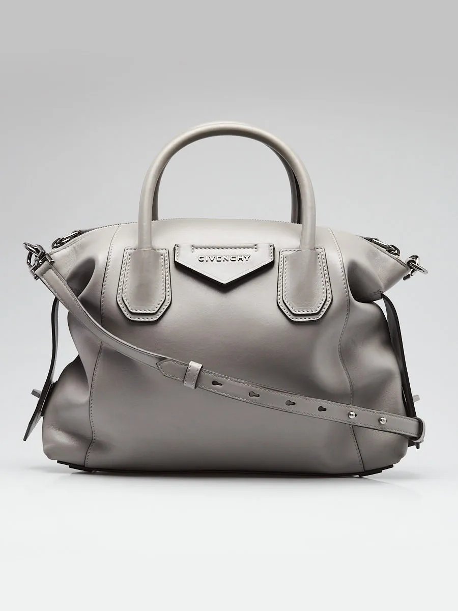Givenchy Pearl Grey Smooth Leather Small Antigona Soft Bag