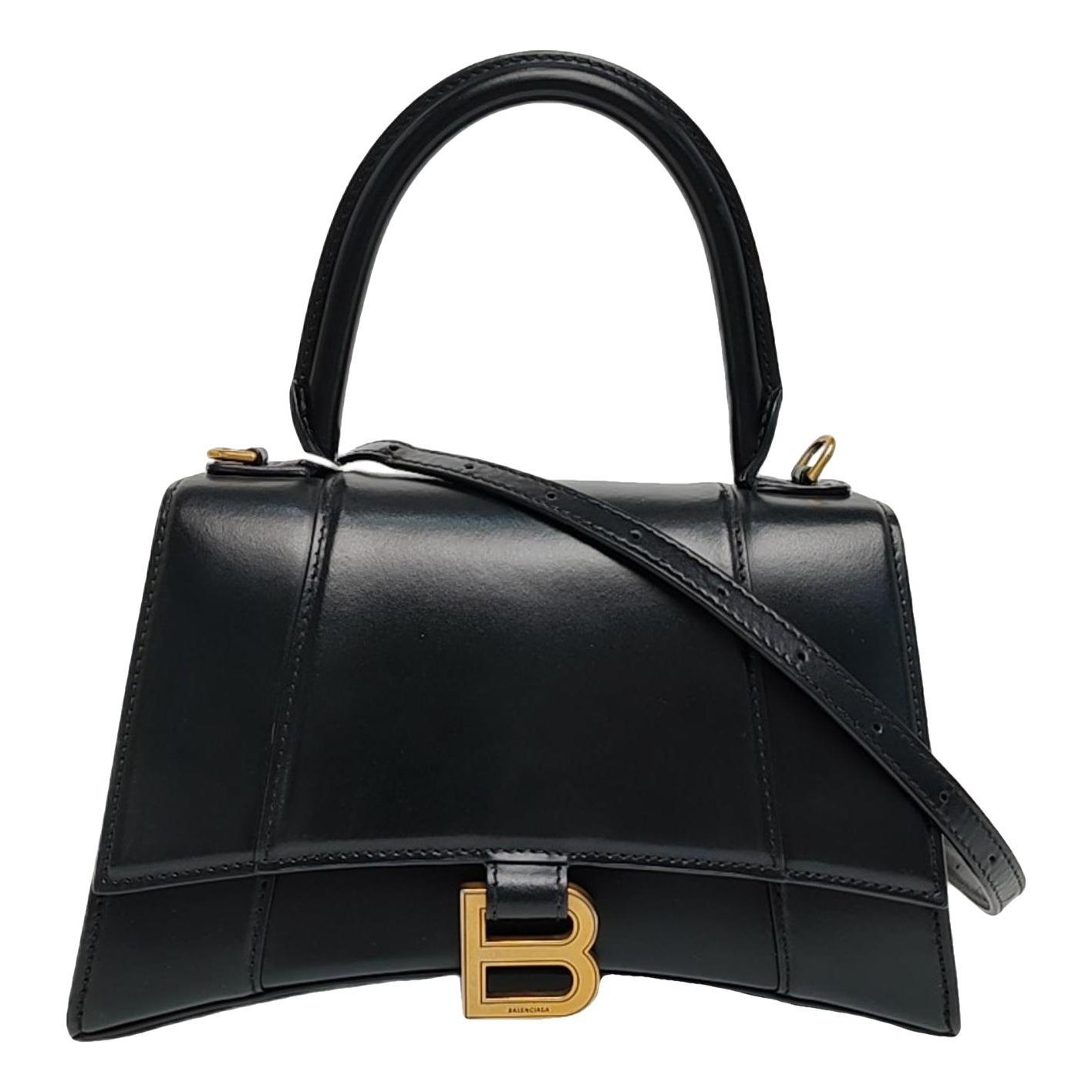 Hourglass leather handbag