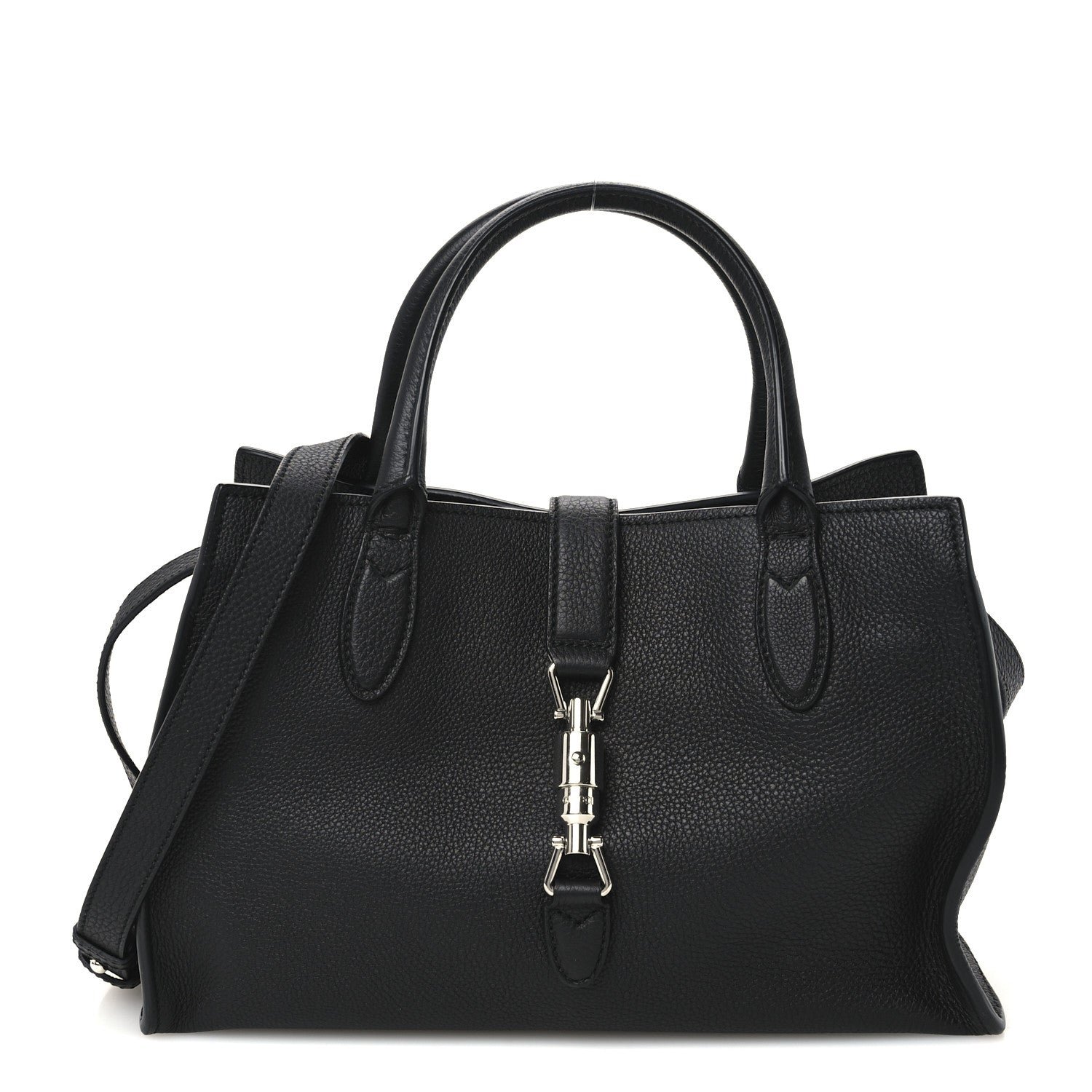 Gucci Soft Calfskin Small Jackie Top Handle Bag Black