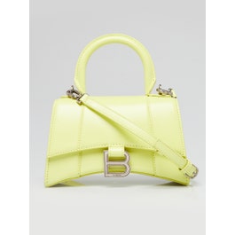 Balenciaga Balenciaga Yellow Smooth Leather Hourglass XS Top Handle Bag