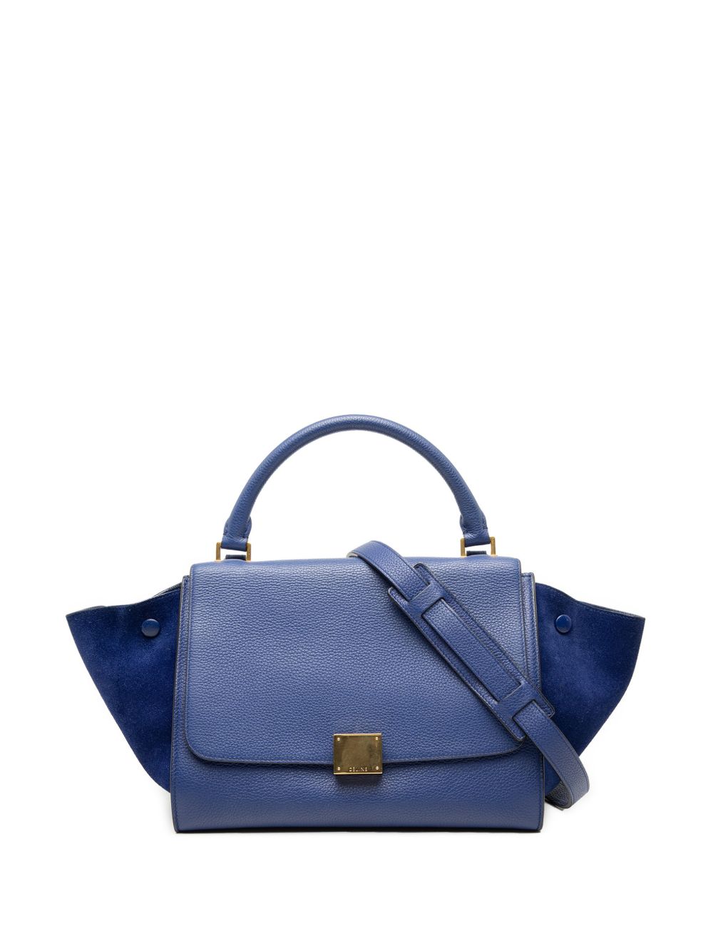 2014 Small Drummed Calfskin and Suede Trapeze satchel