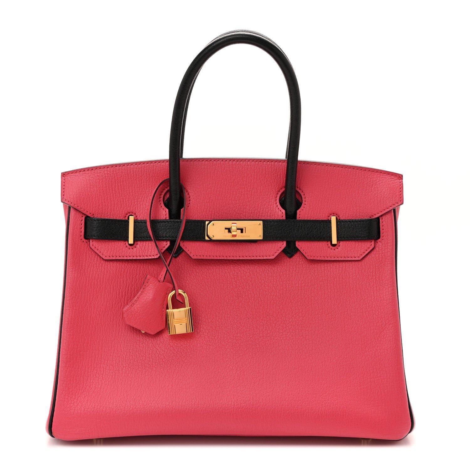 Hermes Chevre De Coromandel Horseshoe Birkin 30 Bougainvillea Black