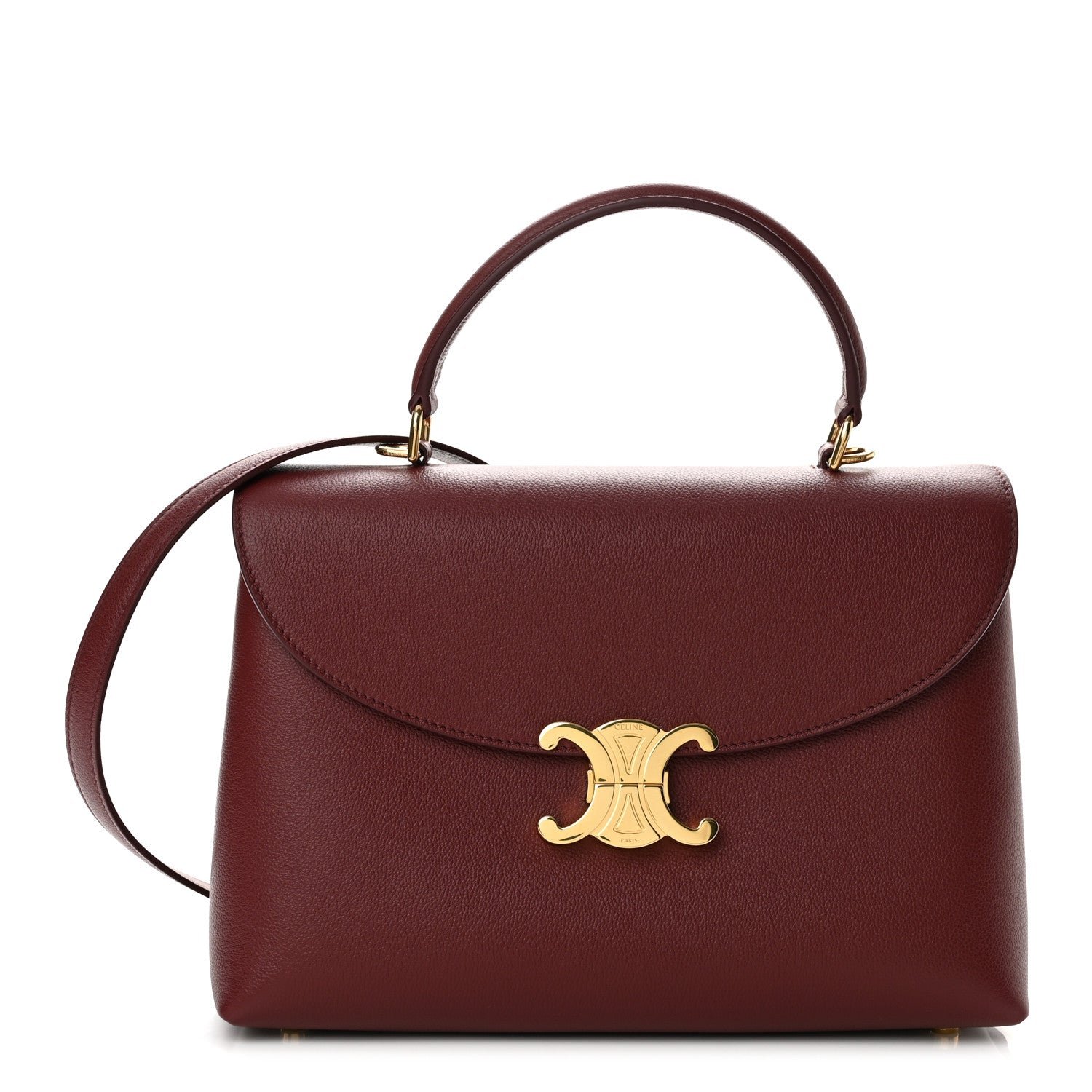 Celine Supple Grained Calfskin Medium Nino Light Burgundy
