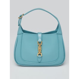 Gucci Light Blue Smooth Leather Jackie 1961 Mini Shoulder Bag