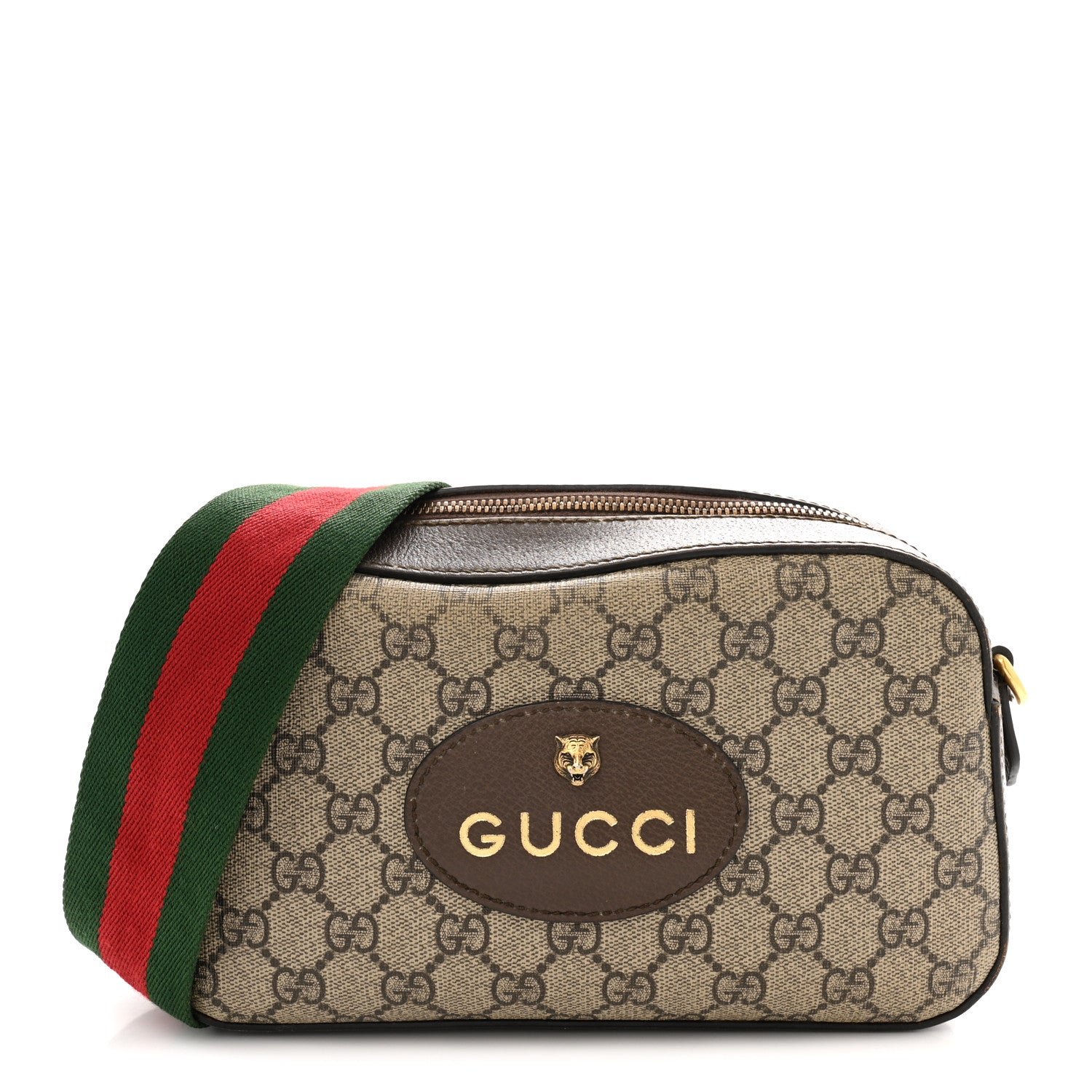 Gucci GG Supreme Monogram Web Neo Vintage Shoulder Bag Beige New Acero Crop