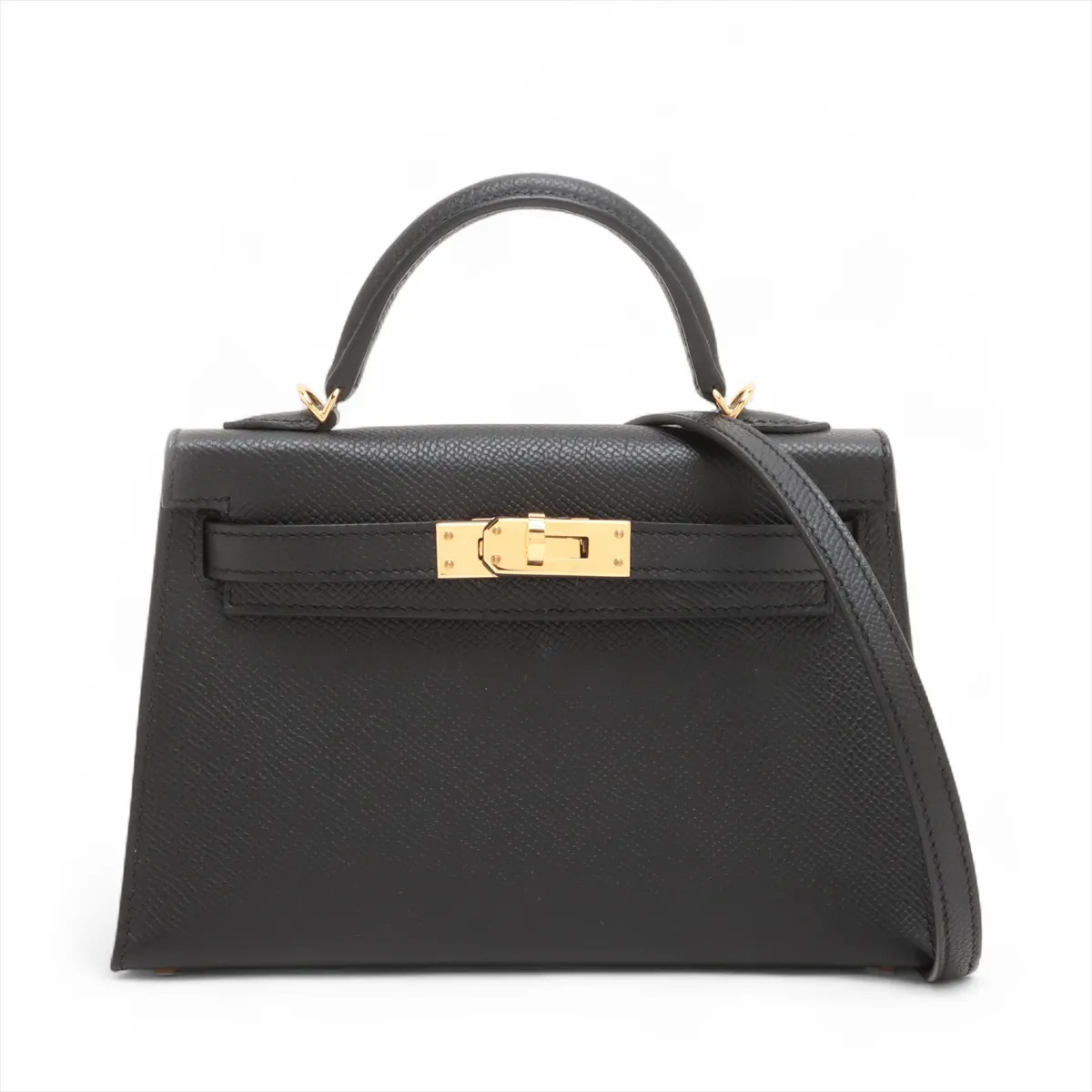 Hermès mini kelly 2 20 Serie Veau Epsom Black Gold Metal Fittings