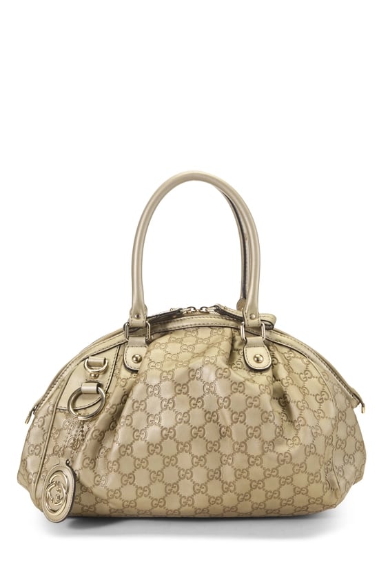 Gold Guccissima Leather Sukey Boston Handbag