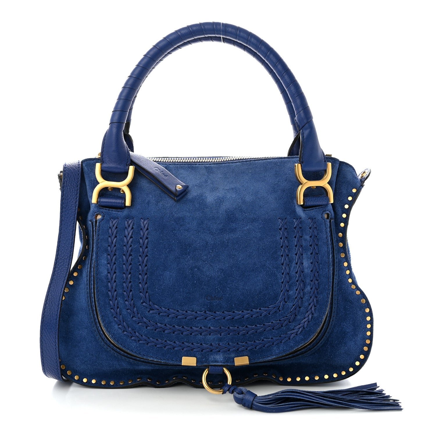 Chloe Suede Braided Medium Marcie Satchel Sea Water